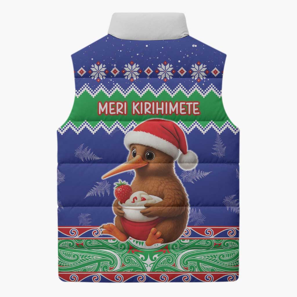 New Zealand Christmas Sleeveless Puffer Jacket Have Yourself A Kiwi-tastic Christmas - Polynesian Pride
