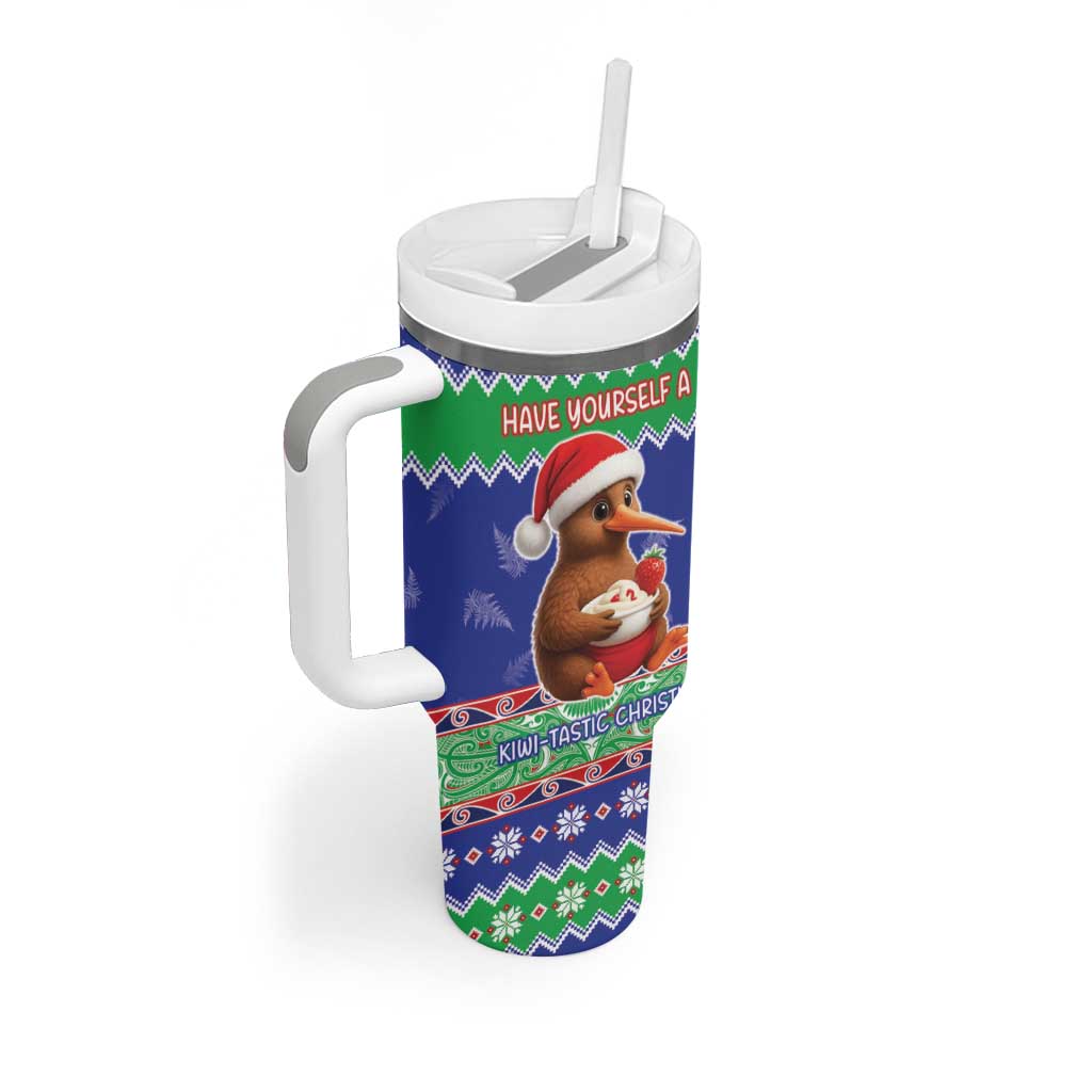 New Zealand Christmas Tumbler With Handle Have Yourself A Kiwi-tastic Christmas - Polynesian Pride