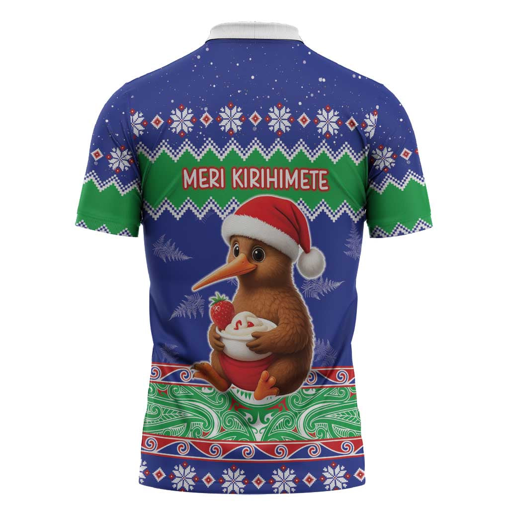 New Zealand Christmas Zipper Polo Shirt Have Yourself A Kiwi-tastic Christmas - Polynesian Pride