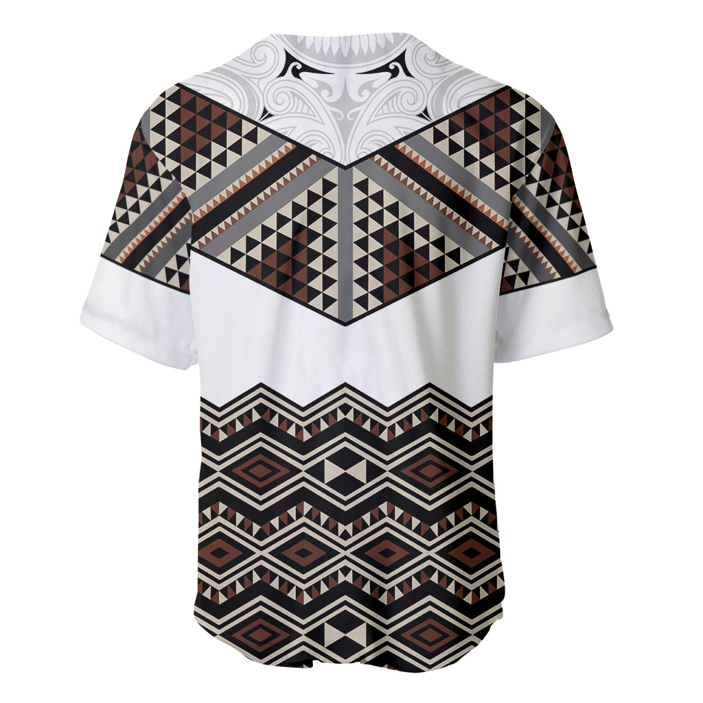 New Zealand Aotearoa Baseball Jersey Taniko Art Simple Style LT05 - Polynesian Pride