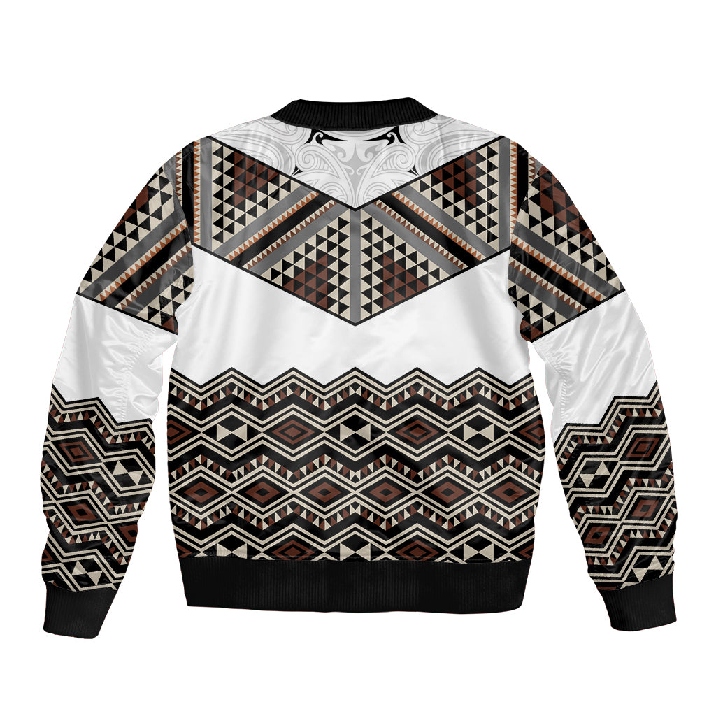 New Zealand Aotearoa Bomber Jacket Taniko Art Simple Style LT05 - Polynesian Pride