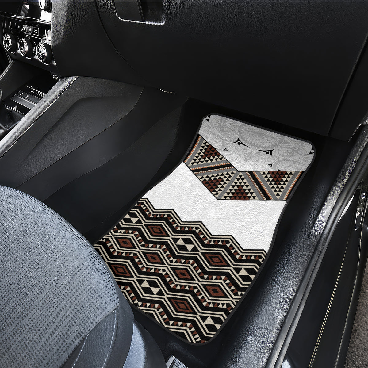 New Zealand Aotearoa Car Mats Taniko Art Simple Style LT05 - Polynesian Pride