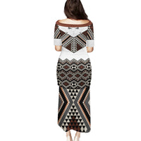 New Zealand Aotearoa Family Matching Puletasi Dress and Hawaiian Shirt Taniko Art Simple Style LT05 - Polynesian Pride