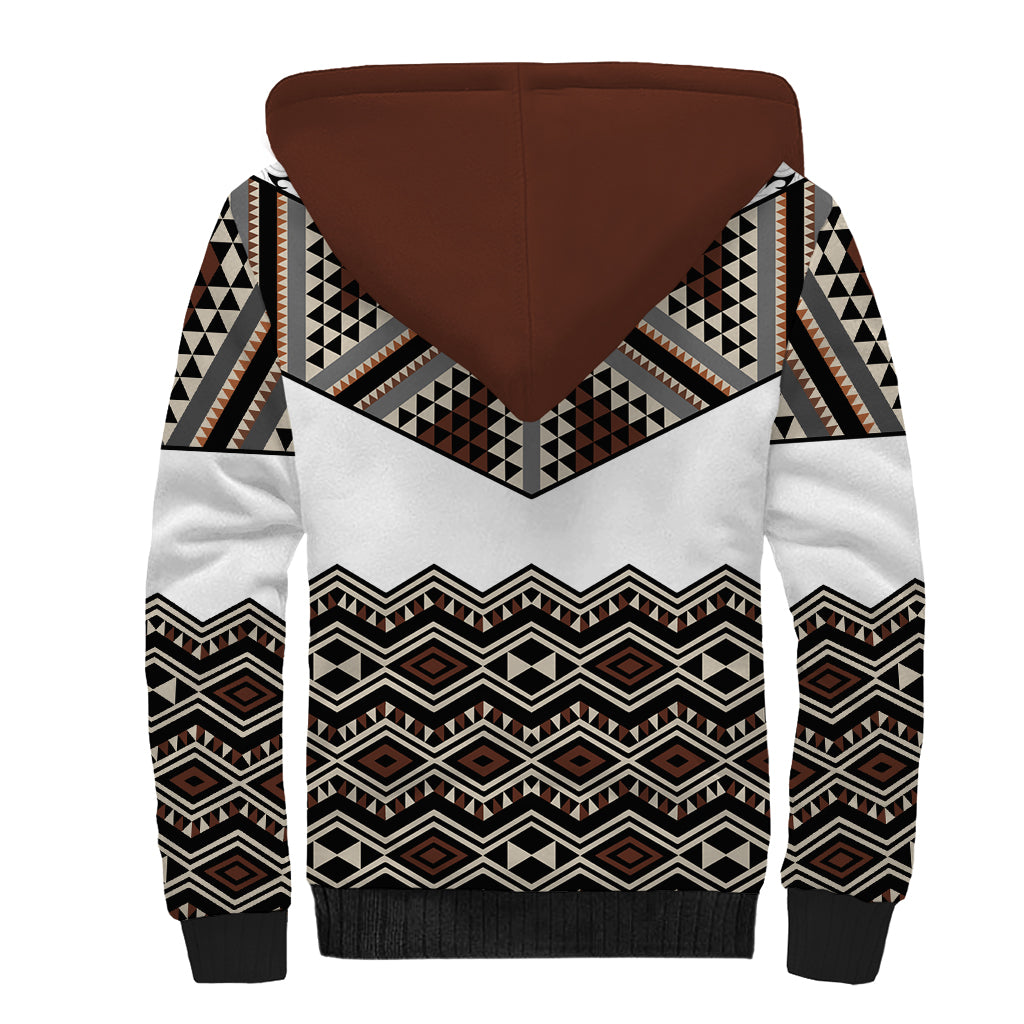 New Zealand Aotearoa Sherpa Hoodie Taniko Art Simple Style LT05 - Polynesian Pride