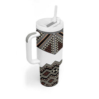 New Zealand Aotearoa Tumbler With Handle Taniko Art Simple Style