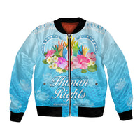 Universal Human Rights Month Bomber Jacket Polynesian Style LT05 Unisex Blue - Polynesian Pride