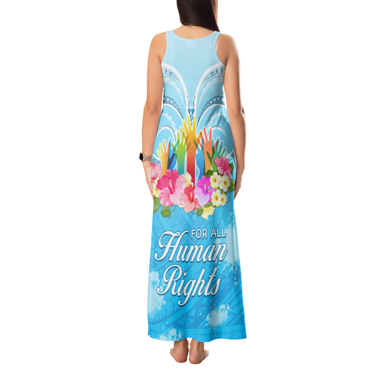 Universal Human Rights Month Tank Maxi Dress Polynesian Style LT05 - Polynesian Pride