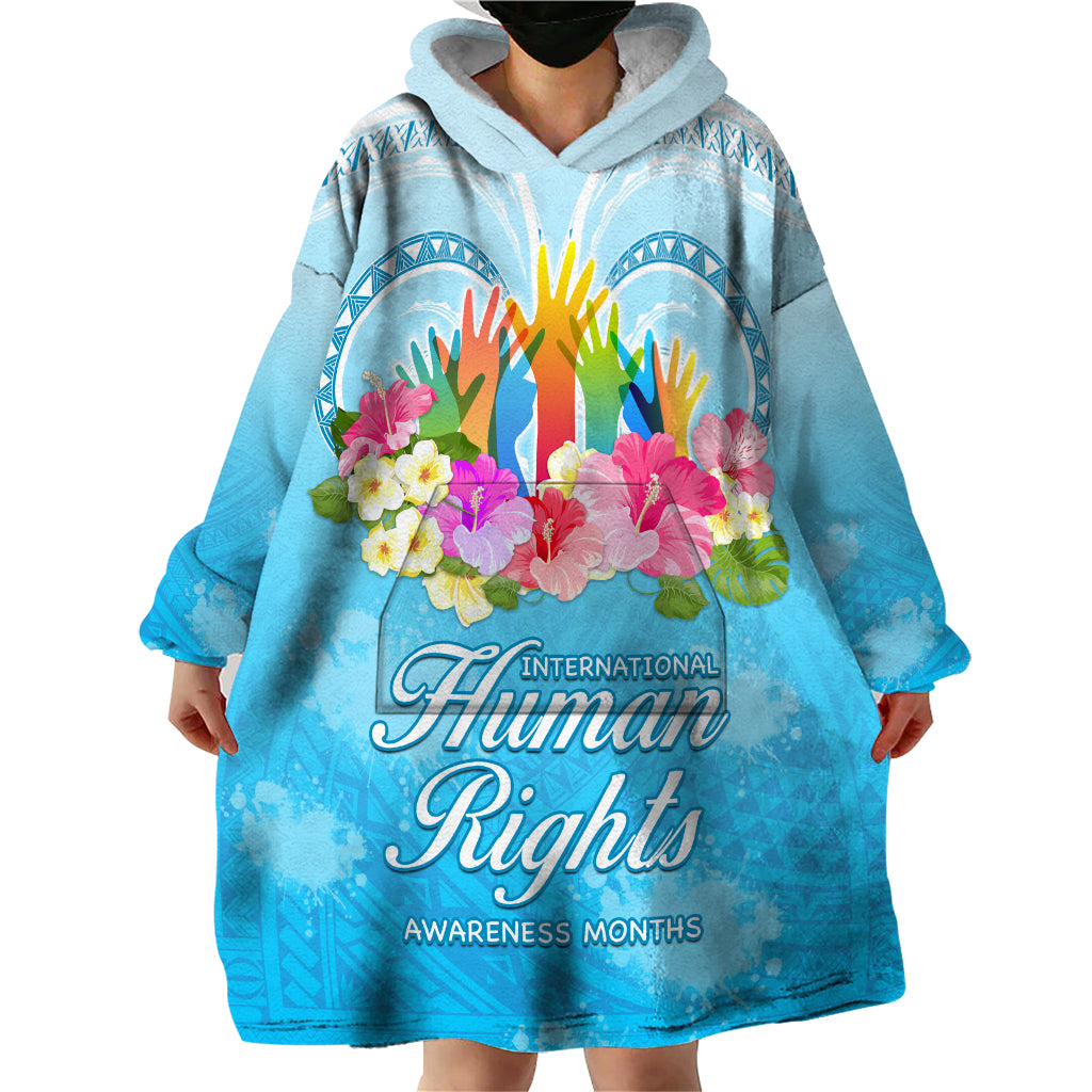 Universal Human Rights Month Wearable Blanket Hoodie Polynesian Style LT05 - Polynesian Pride