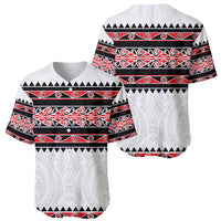 New Zealand Aotearoa Baseball Jersey With Kowhaiwhai Pattern Red Version LT05 - Polynesian Pride