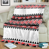 New Zealand Aotearoa Blanket With Kowhaiwhai Pattern Red Version LT05 - Polynesian Pride