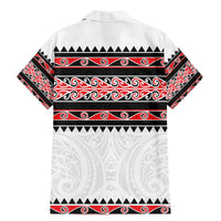 New Zealand Aotearoa Family Matching Mermaid Dress and Hawaiian Shirt With Kowhaiwhai Pattern Red Version LT05 - Polynesian Pride