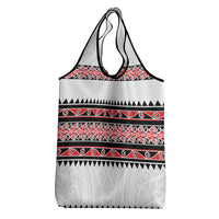New Zealand Aotearoa Grocery Bag With Kowhaiwhai Pattern Red Version