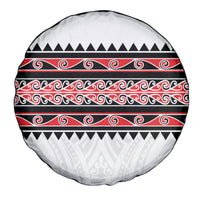 New Zealand Aotearoa Spare Tire Cover With Kowhaiwhai Pattern Red Version LT05 - Polynesian Pride