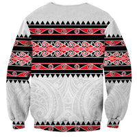 New Zealand Aotearoa Sweatshirt With Kowhaiwhai Pattern Red Version LT05 - Polynesian Pride