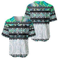 New Zealand Aotearoa Baseball Jersey With Paua Shell Kowhaiwhai Pattern LT05 - Polynesian Pride