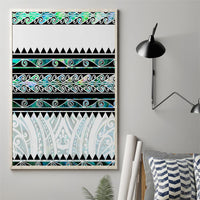 New Zealand Aotearoa Canvas Wall Art With Paua Shell Kowhaiwhai Pattern LT05 - Polynesian Pride