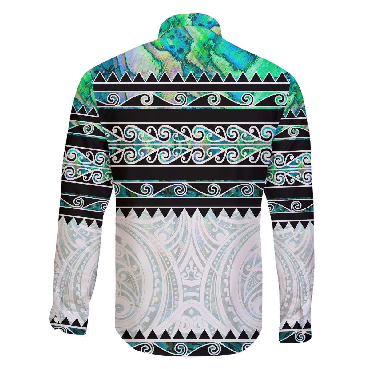 New Zealand Aotearoa Family Matching Off Shoulder Maxi Dress and Hawaiian Shirt With Paua Shell Kowhaiwhai Pattern LT05 - Polynesian Pride