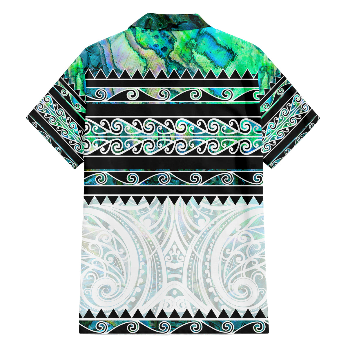New Zealand Aotearoa Family Matching Puletasi Dress and Hawaiian Shirt With Paua Shell Kowhaiwhai Pattern LT05 - Polynesian Pride
