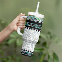 New Zealand Aotearoa Tumbler With Handle With Paua Shell Kowhaiwhai Pattern