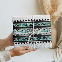 New Zealand Aotearoa Wrapping Paper With Paua Shell Kowhaiwhai Pattern - Polynesian Pride