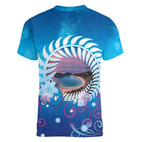 New Zealand Matapouri Beach Landscape Women V-Neck T-Shirt LT05 - Polynesian Pride