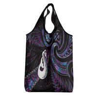 New Zealand Aotearoa Grocery Bag Maori Manaia Paua Shell Glitter Purple