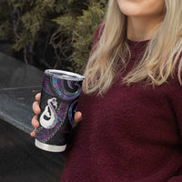 New Zealand Aotearoa Tumbler Cup Maori Manaia Paua Shell Glitter Purple