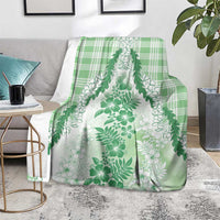 Aloha Hawaii Palaka Blanket Green Plumeria Lei - Polynesian Pride