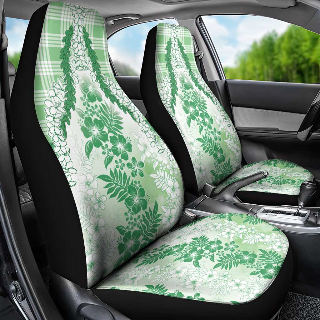 Aloha Hawaii Palaka Car Seat Cover Green Plumeria Lei LT05 - Polynesian Pride