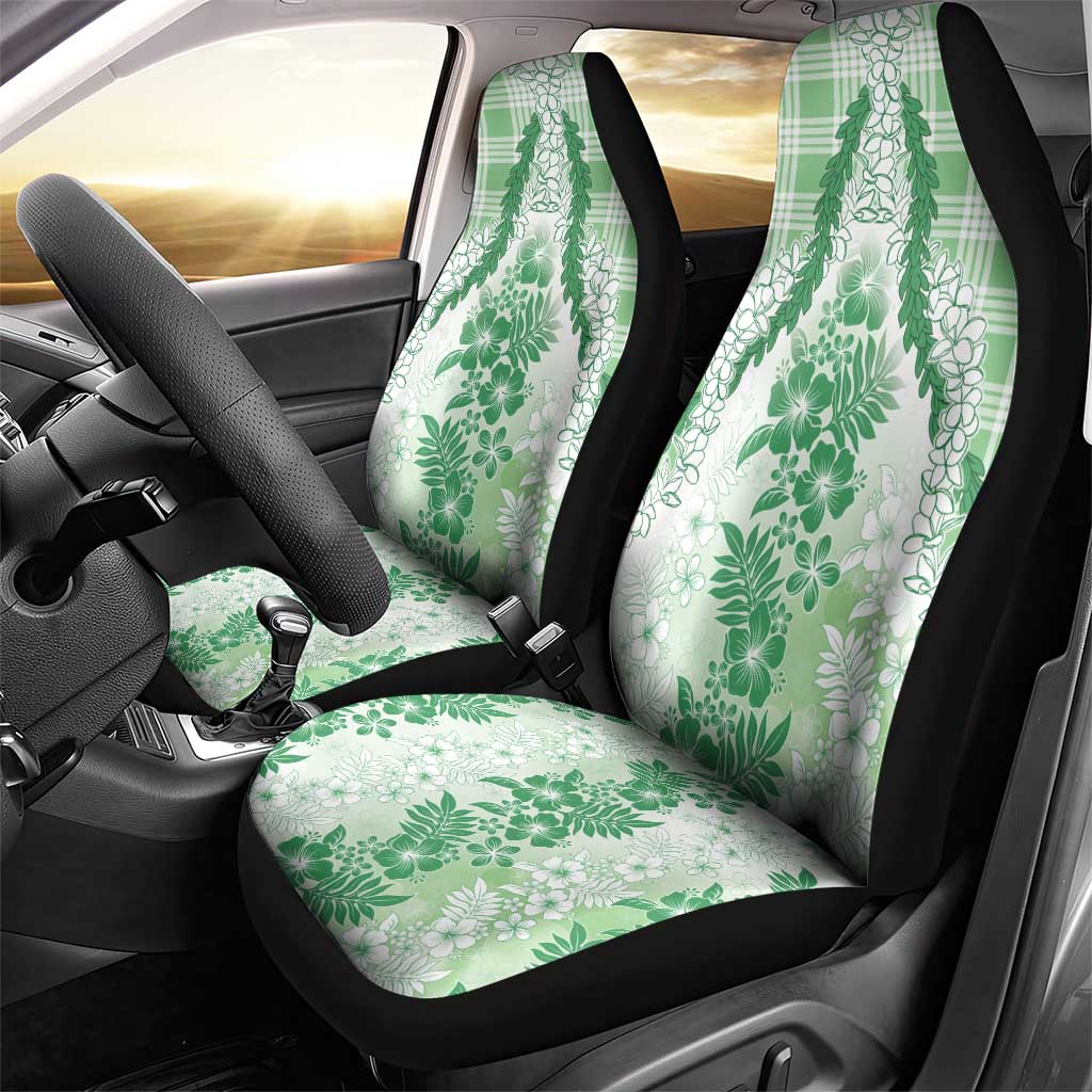 Aloha Hawaii Palaka Car Seat Cover Green Plumeria Lei LT05 - Polynesian Pride