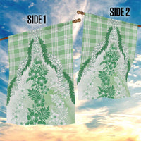 Aloha Hawaii Palaka Garden Flag Green Plumeria Lei - Polynesian Pride