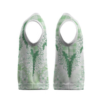 Aloha Hawaii Palaka Christmas Knitted V-Neck Vest Green Plumeria Lei - Polynesian Pride