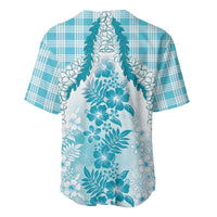 Aloha Hawaii Palaka Baseball Jersey Blue Plumeria Lei - Polynesian Pride