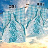 Aloha Hawaii Palaka Garden Flag Blue Plumeria Lei - Polynesian Pride