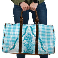 Aloha Hawaii Palaka Travel Bag Blue Plumeria Lei - Polynesian Pride