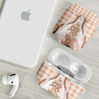 Aloha Hawaii Palaka AirPods Case Beige Plumeria Lei - Polynesian Pride