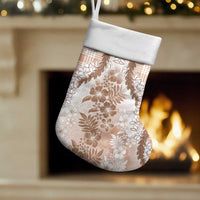 Aloha Hawaii Palaka Christmas Stocking Beige Plumeria Lei - Polynesian Pride