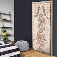 Aloha Hawaii Palaka Door Cover Beige Plumeria Lei - Polynesian Pride