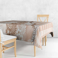 Aloha Hawaii Palaka Tablecloth Beige Plumeria Lei - Polynesian Pride