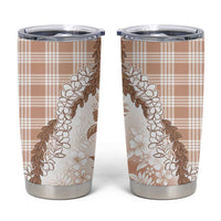 Aloha Hawaii Palaka Tumbler Cup Beige Plumeria Lei - Polynesian Pride