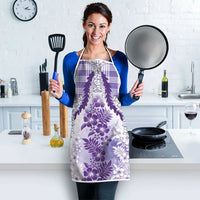 Aloha Hawaii Palaka Apron Purple Plumeria Lei - Polynesian Pride