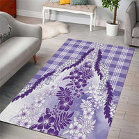 Aloha Hawaii Palaka Area Rug Purple Plumeria Lei - Polynesian Pride