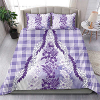 Aloha Hawaii Palaka Bedding Set Purple Plumeria Lei - Polynesian Pride