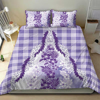 Aloha Hawaii Palaka Bedding Set Purple Plumeria Lei - Polynesian Pride