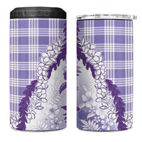 Aloha Hawaii Palaka 4 in 1 Can Cooler Tumbler Purple Plumeria Lei LT05 One Size: 16 oz Purple - Polynesian Pride