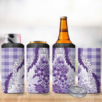 Aloha Hawaii Palaka 4 in 1 Can Cooler Tumbler Purple Plumeria Lei LT05 - Polynesian Pride