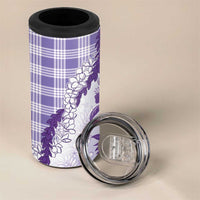 Aloha Hawaii Palaka 4 in 1 Can Cooler Tumbler Purple Plumeria Lei LT05 - Polynesian Pride