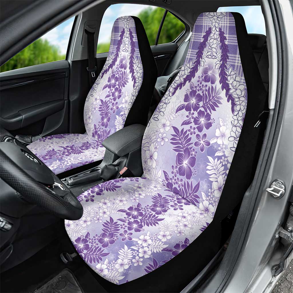Aloha Hawaii Palaka Car Seat Cover Purple Plumeria Lei - Polynesian Pride