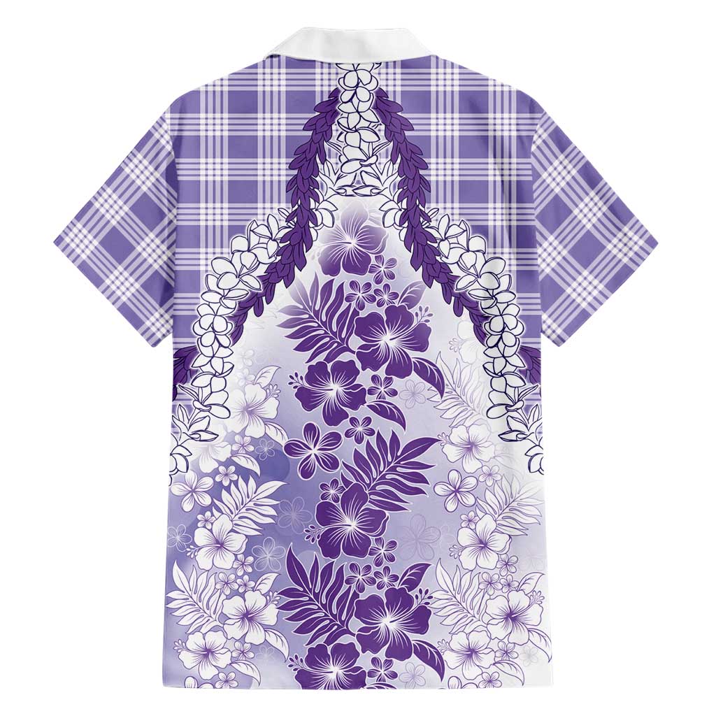 Aloha Hawaii Palaka Family Matching Mermaid Dress and Hawaiian Shirt Purple Plumeria Lei - Polynesian Pride