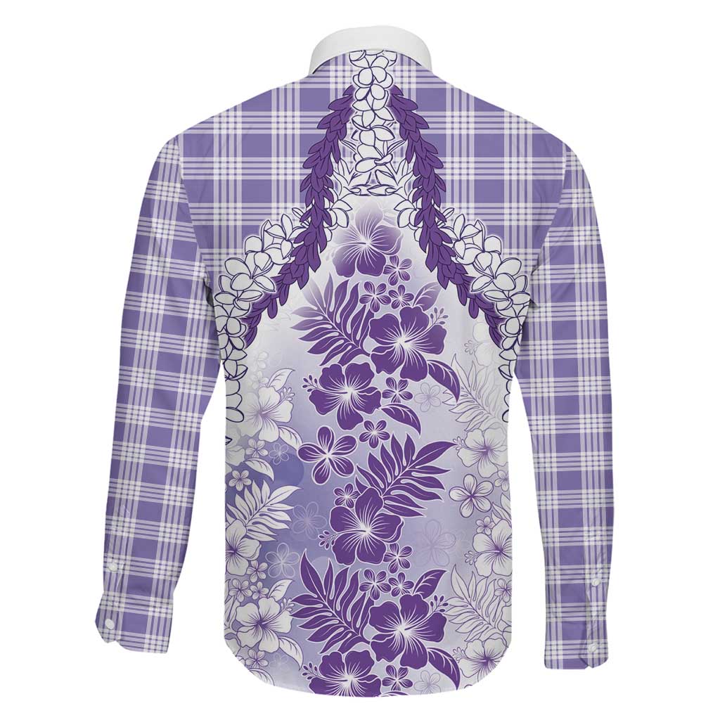 Aloha Hawaii Palaka Family Matching Mermaid Dress and Hawaiian Shirt Purple Plumeria Lei - Polynesian Pride